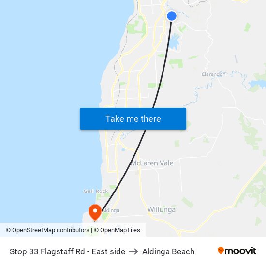 Stop 33 Flagstaff Rd - East side to Aldinga Beach map