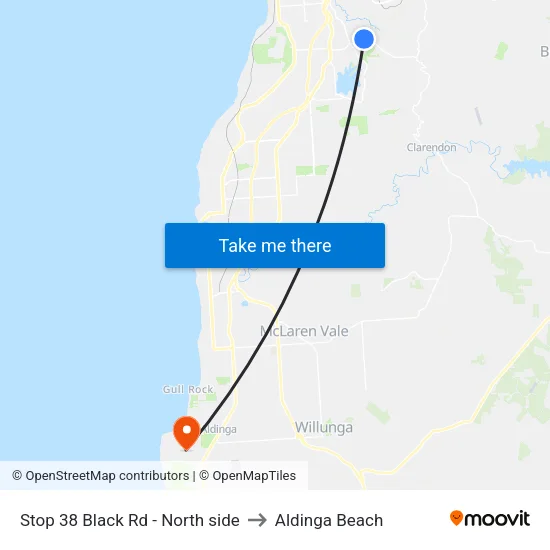 Stop 38 Black Rd - North side to Aldinga Beach map