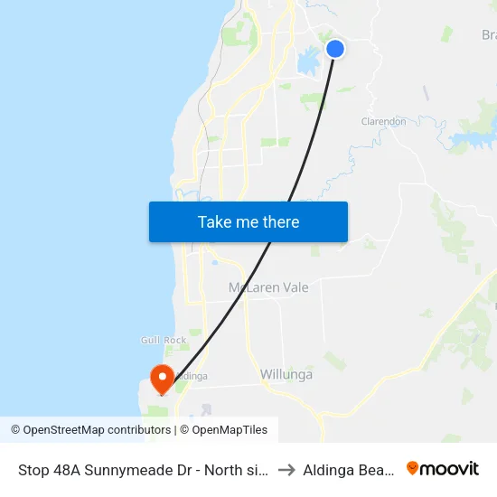 Stop 48A Sunnymeade Dr - North side to Aldinga Beach map