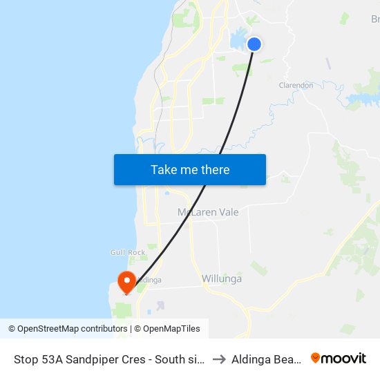 Stop 53A Sandpiper Cres - South side to Aldinga Beach map