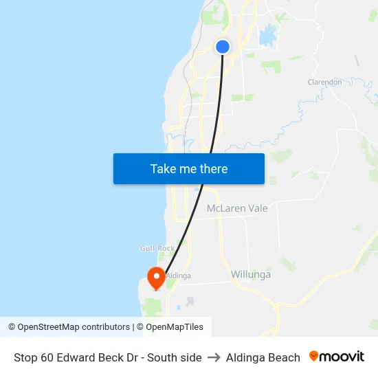 Stop 60 Edward Beck Dr - South side to Aldinga Beach map