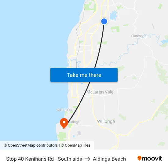 Stop 40 Kenihans Rd - South side to Aldinga Beach map