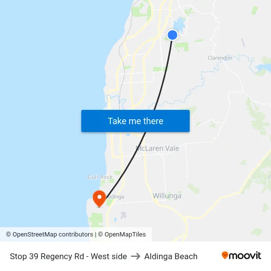 Stop 39 Regency Rd - West side to Aldinga Beach map