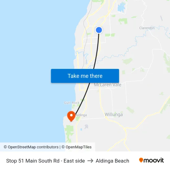 Stop 51 Main South Rd - East side to Aldinga Beach map