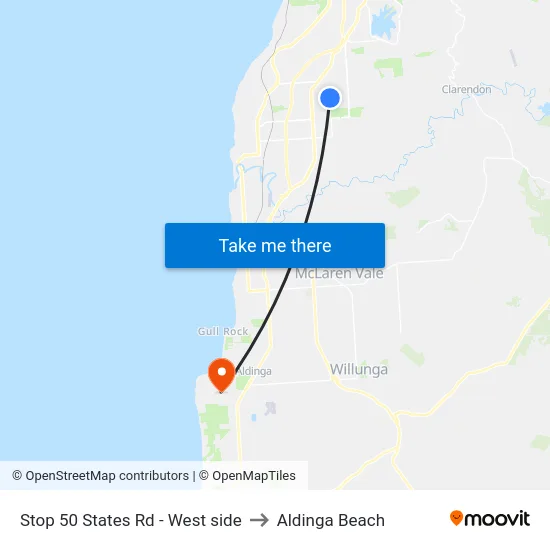 Stop 50 States Rd - West side to Aldinga Beach map