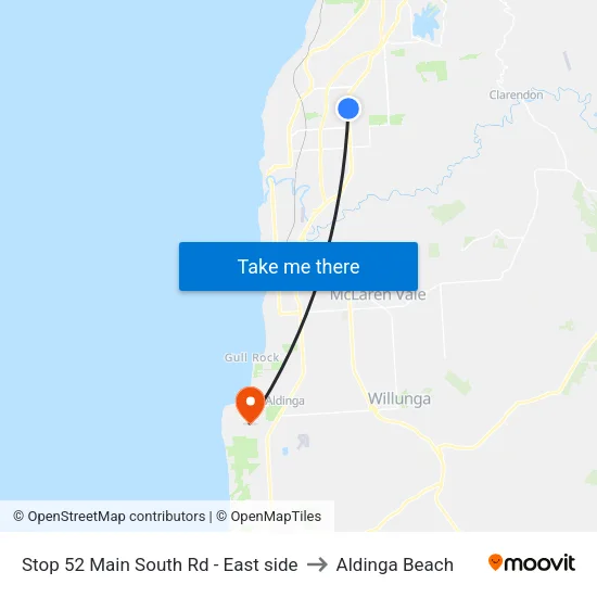 Stop 52 Main South Rd - East side to Aldinga Beach map