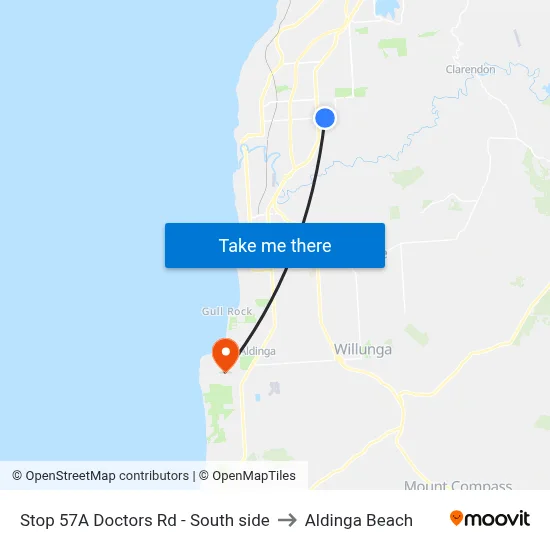 Stop 57A Doctors Rd - South side to Aldinga Beach map