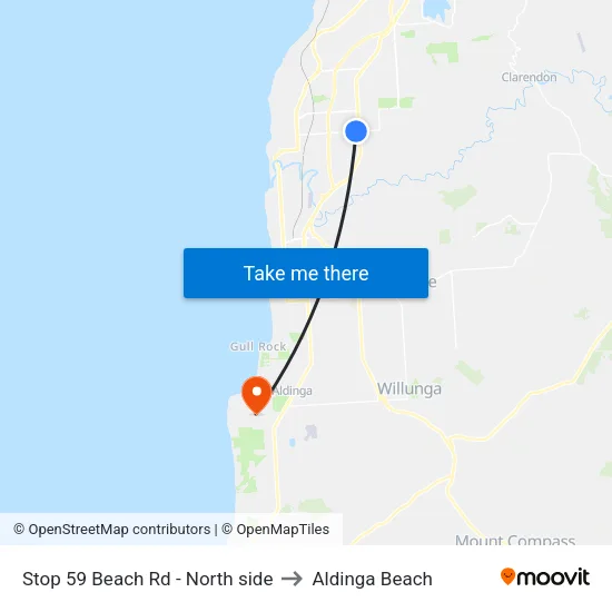 Stop 59 Beach Rd - North side to Aldinga Beach map