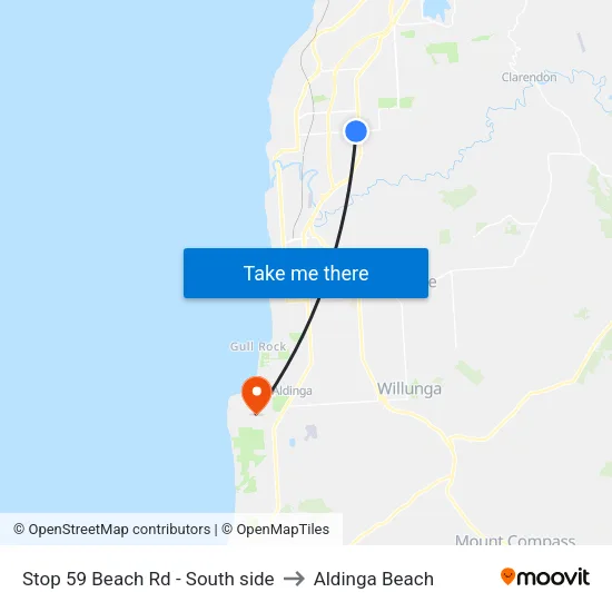 Stop 59 Beach Rd - South side to Aldinga Beach map