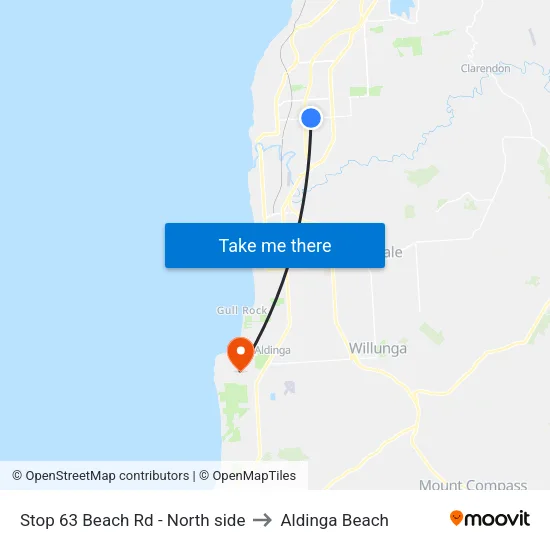 Stop 63 Beach Rd - North side to Aldinga Beach map