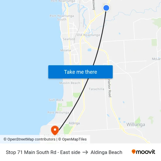 Stop 71 Main South Rd - East side to Aldinga Beach map