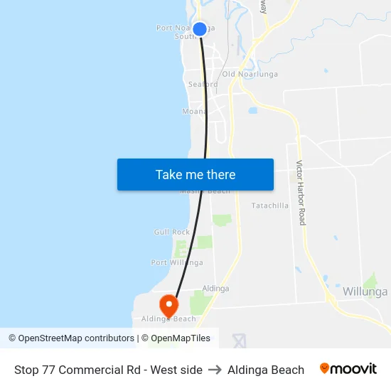 Stop 77 Commercial Rd - West side to Aldinga Beach map
