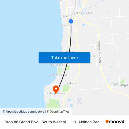 Stop 86 Grand Blvd - South West side to Aldinga Beach map
