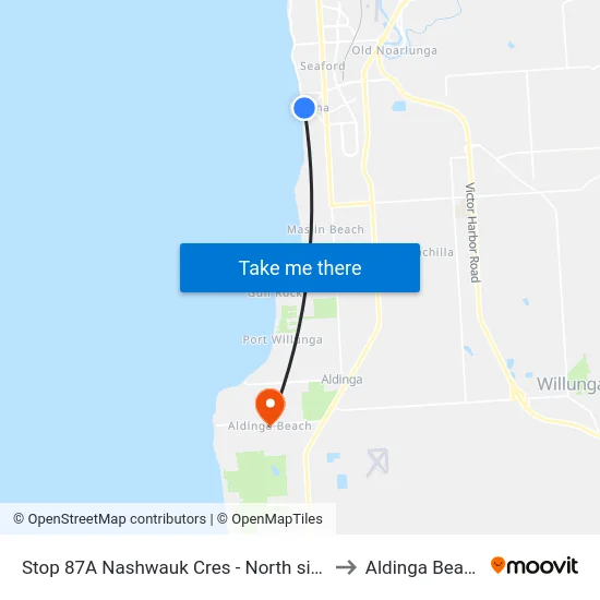Stop 87A Nashwauk Cres - North side to Aldinga Beach map