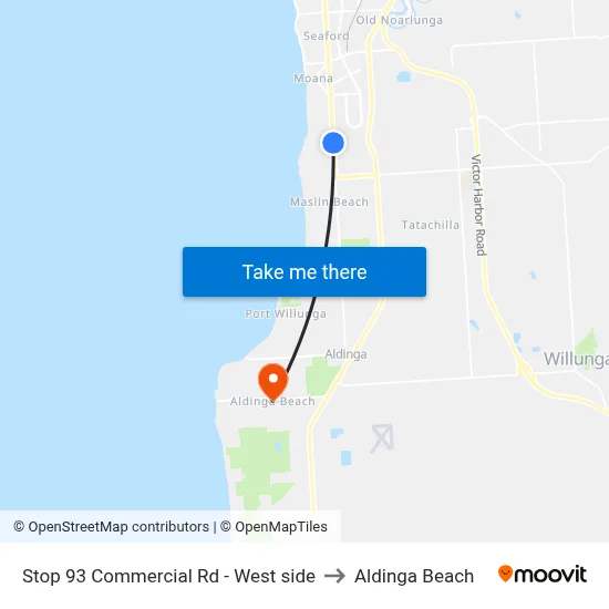 Stop 93 Commercial Rd - West side to Aldinga Beach map