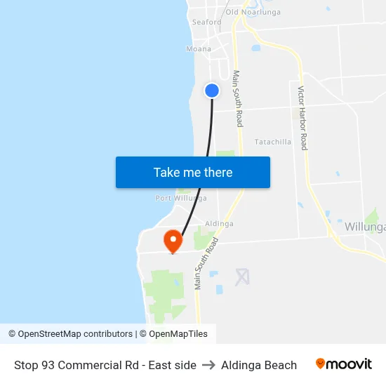 Stop 93 Commercial Rd - East side to Aldinga Beach map