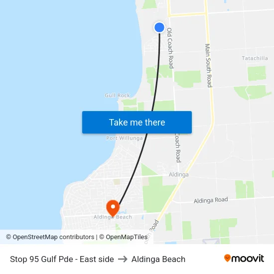 Stop 95 Gulf Pde - East side to Aldinga Beach map