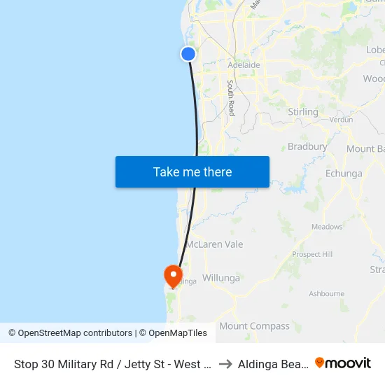 Stop 30 Military Rd / Jetty St - West side to Aldinga Beach map