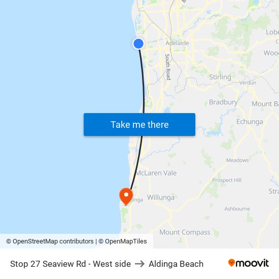 Stop 27 Seaview Rd - West side to Aldinga Beach map