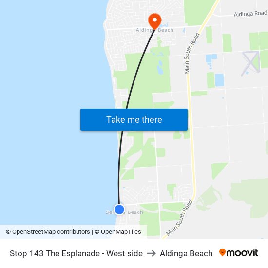 Stop 143 The Esplanade - West side to Aldinga Beach map