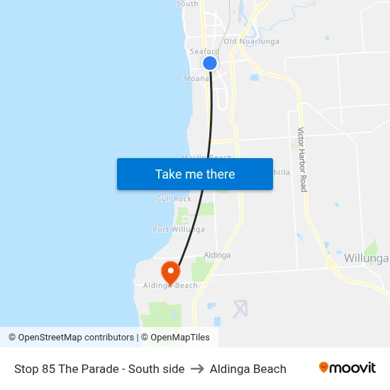 Stop 85 The Parade - South side to Aldinga Beach map
