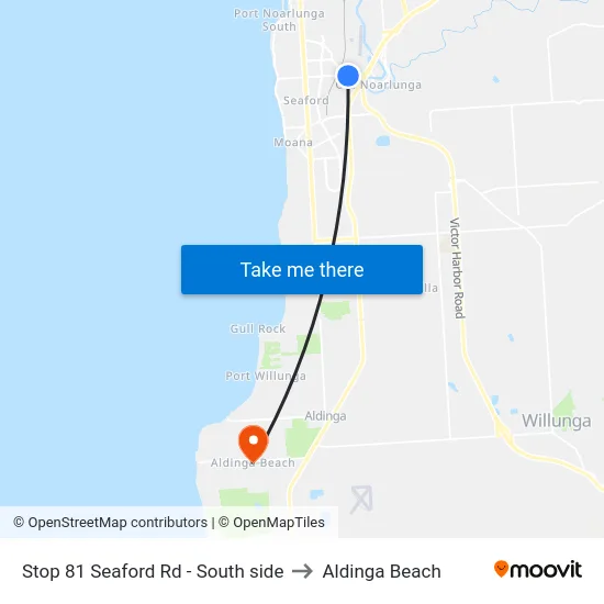 Stop 81 Seaford Rd - South side to Aldinga Beach map