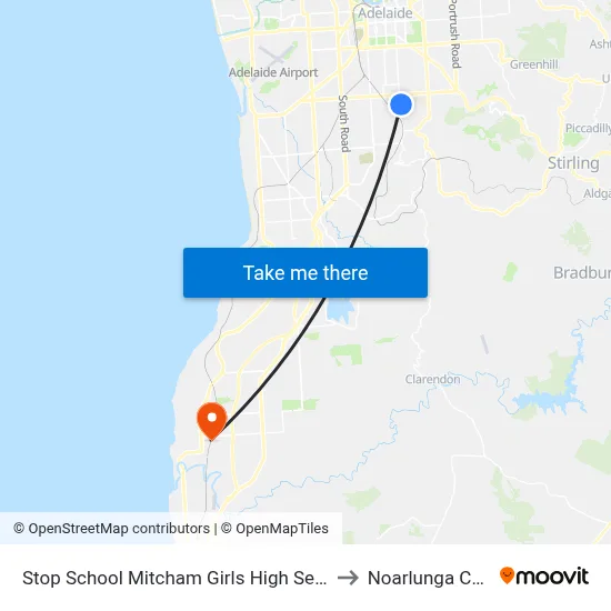 Stop School Mitcham Girls High Seafield Av to Noarlunga Centre map