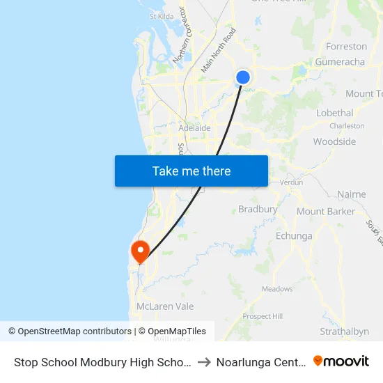 Stop School Modbury High School to Noarlunga Centre map