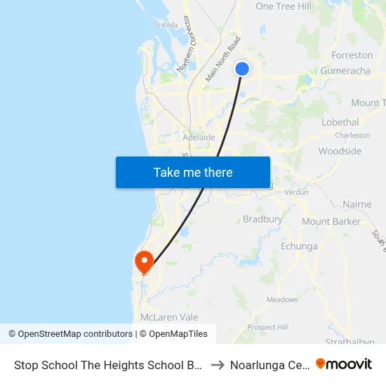 Stop School The Heights School Brunel Dr to Noarlunga Centre map