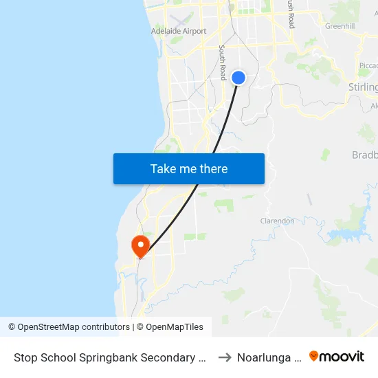 Stop School Springbank Secondary College Daws Rd to Noarlunga Centre map