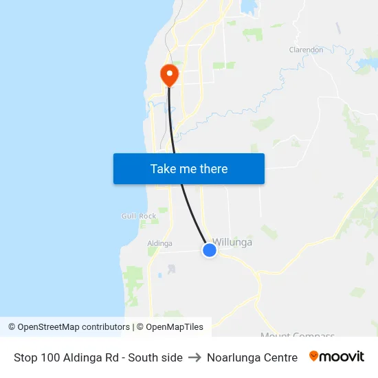Stop 100 Aldinga Rd - South side to Noarlunga Centre map