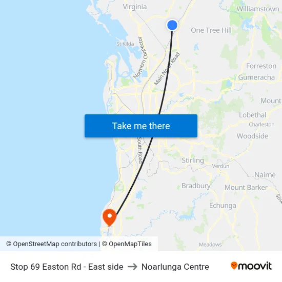 Stop 69 Easton Rd - East side to Noarlunga Centre map