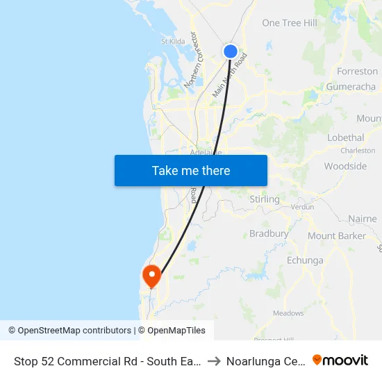 Stop 52 Commercial Rd - South East side to Noarlunga Centre map
