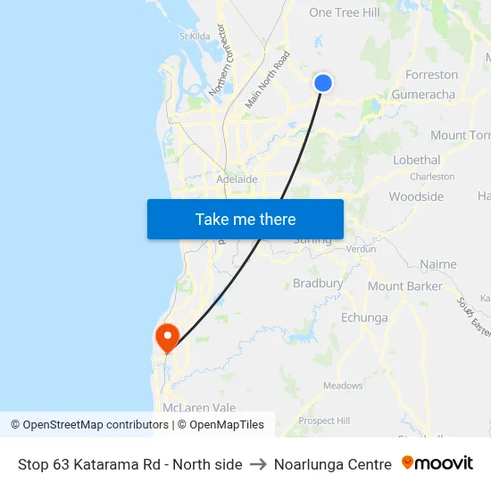 Stop 63 Katarama Rd - North side to Noarlunga Centre map