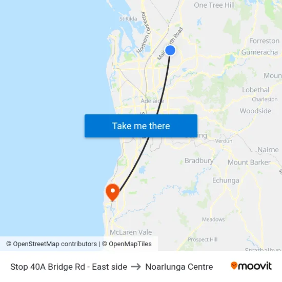 Stop 40A Bridge Rd - East side to Noarlunga Centre map