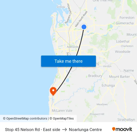Stop 45 Nelson Rd - East side to Noarlunga Centre map