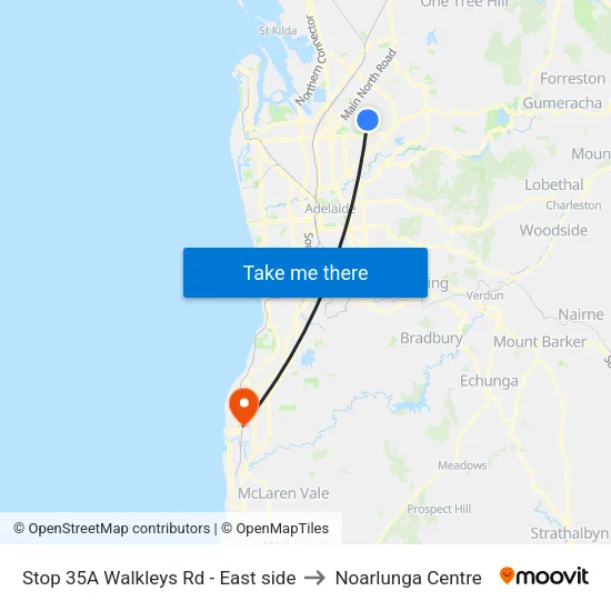 Stop 35A Walkleys Rd - East side to Noarlunga Centre map