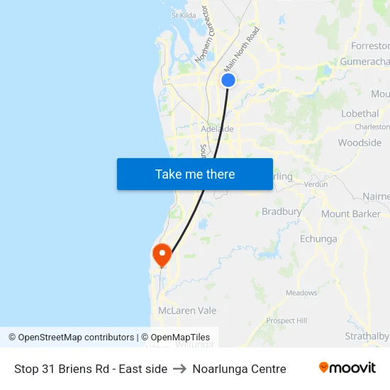 Stop 31 Briens Rd - East side to Noarlunga Centre map