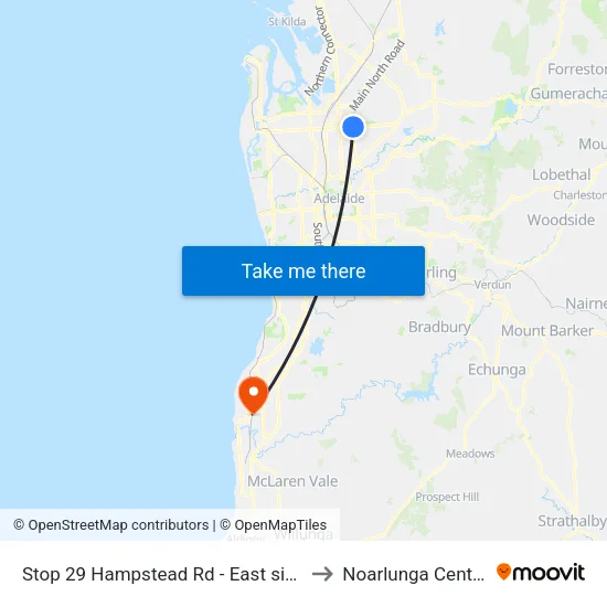 Stop 29 Hampstead Rd - East side to Noarlunga Centre map