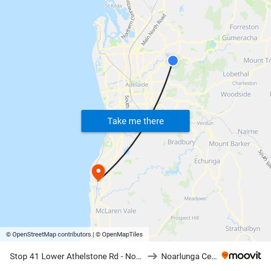 Stop 41 Lower Athelstone Rd - North side to Noarlunga Centre map