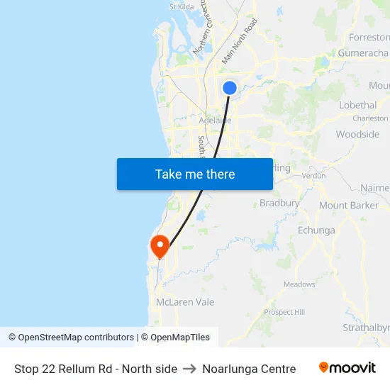 Stop 22 Rellum Rd - North side to Noarlunga Centre map