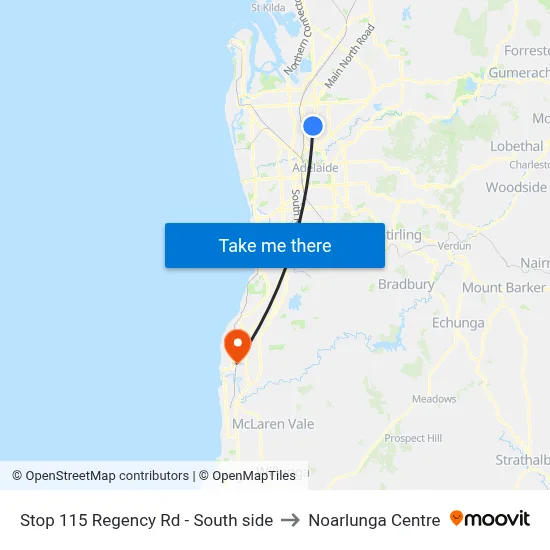 Stop 115 Regency Rd - South side to Noarlunga Centre map