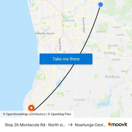 Stop 26 Montacute Rd - North side to Noarlunga Centre map