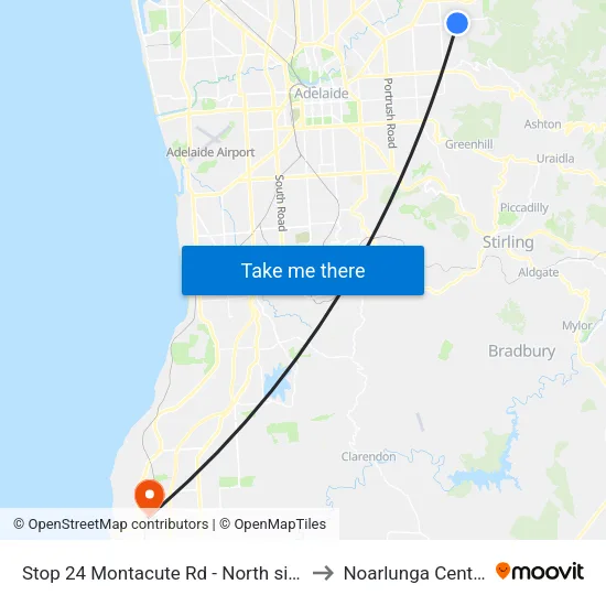 Stop 24 Montacute Rd - North side to Noarlunga Centre map