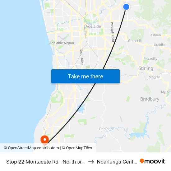 Stop 22 Montacute Rd - North side to Noarlunga Centre map