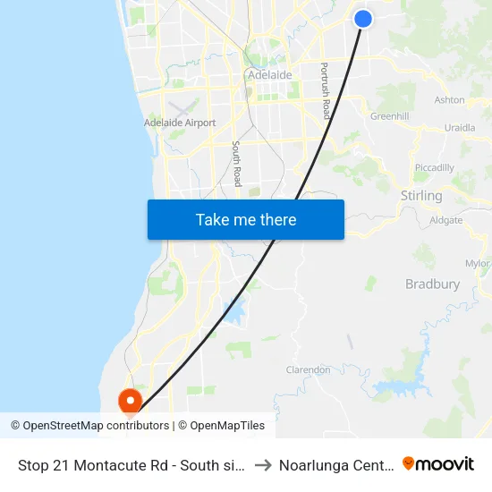 Stop 21 Montacute Rd - South side to Noarlunga Centre map