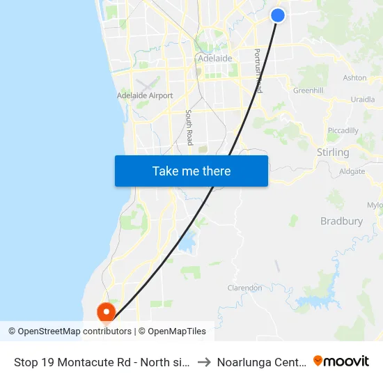 Stop 19 Montacute Rd - North side to Noarlunga Centre map
