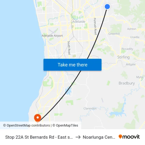Stop 22A St Bernards Rd - East side to Noarlunga Centre map