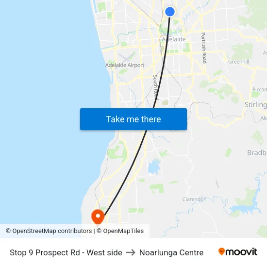 Stop 9 Prospect Rd - West side to Noarlunga Centre map