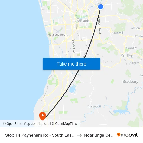 Stop 14 Payneham Rd - South East side to Noarlunga Centre map